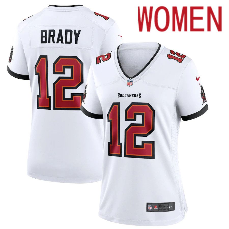 Women Tampa Bay Buccaneers #12 Tom Brady Nike White Game NFL Jersey